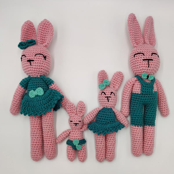 Gehaakte konijnen familie