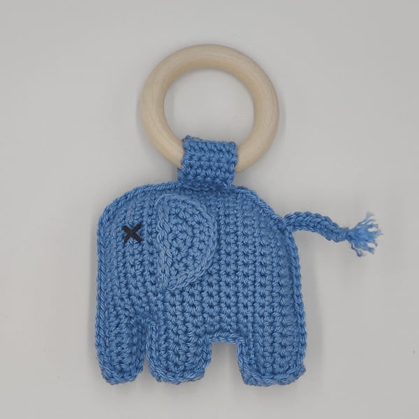 bijtring olifant blauw